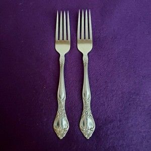 Onieda Westbend Stainless USA Affection 2 Dinner Forks Glossy Floral